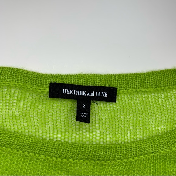 Hye Park and Lune Lime Block Sheer Sweater - Picture 3 of 5